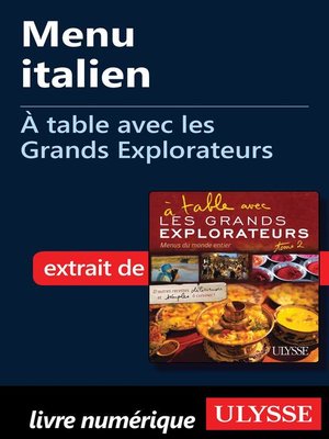 cover image of Menu italien--À table avec les Grands Explorateurs